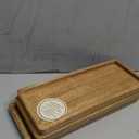 Samhita Mango Wood Serving Platter with Raised Edge -Set of 3 for Display Fruit Snacks Appetizer Sushi Food Decorative (12" x 5" x 0.75")