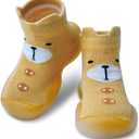 Baby Shoes Boys Girls First Walking Shoes Non Slip Soft Sole Sneakers Toddler Infant Babygirl Sock Shoes (Yellow)