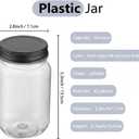 novelinks 16 oz Clear Plastic Jars with Lids, Refillable 16oz Mason Jars with Lids & Storage Containers for Kitchen & Household Use (20 Pack,Black)