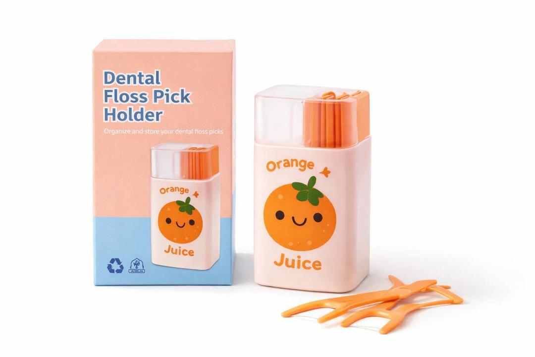 Orange Juice Box Floss Dispenser, Pack Of 4