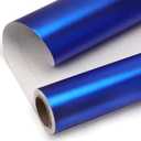 Ribbli Blue Metallic Wrapping Paper Matte Royal Blue Solid Color Paper Perfect for Birthday Christmas Baby Shower Wedding Valentine's Day- 17Inch x 394Inch(33Feet)