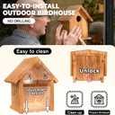 Window Bird Houses for Outside with 2 Powerful Hooks, Clear Window for Viewing Inside, Hanging Wooden Birdhouses with Weather Treated for Outdoors, Bird Nesting Box for Bluebird Finch Chickadee