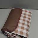 Outdoor Picnic Blankets Waterproof Foldable Sandproof, Extra Large Gingham Cute Picnic Mat Washable Portable for Park Beach Camping Courtyard (Brown, 80"80")