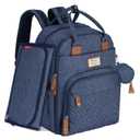 RUVALINO Diaper Bag Backpack, Multifunction Travel Pack Maternity Baby Changing Bags, Large Capacity, Waterproof, Navy Blue