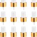 uxcell 12 Pcs Gold White Spray Top, 24/410 Fine Mist Sprayer Reusable Replacement Spray Bottle Pump Plastic Top for Cosmetic Perfume and Body Sprays Bottle