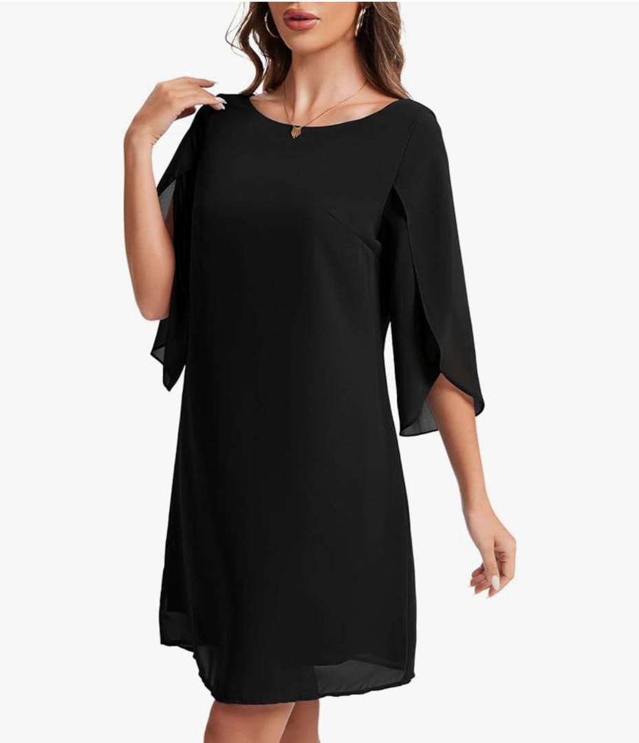Dresses for Women 2025 Summer Dress of Flutter 3/4 Sleeve,X Large