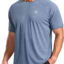 G Gradual Men's Athletic Workout T-Shirts Moisture Wicking Cooling Running Shirts Short Sleeve Performance Tee for Gym Tennis(Slate Blue, L)