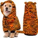 Dog Tiger Costume Halloween Dog Costume Pet Tiger Costumes Pet Warm Clothes with Hoodie for Large Dogs (Large)