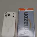 Magnetic for iPhone 17 Pro Max Phone Case for Women, [Compatible with MagSafe] Matte Soft Metallic Design with Lens Protectors and 2 Screen Protectors for iPhone 17 Pro Max 6.9"-White