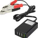 LeMotech DC Converter with Battery Clip 12V 24V to 5V Step Down 4-Port USB Power Adapter Charger Portable for iPhone iPad Android and Tablet Chargers