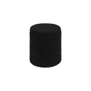 ZOLANOful Round Boucle Storage Ottoman, Sherpa Teddy Fabric Ottoman Footstool with Reversible Tray Lid, Folding Footrest with Storage for Living Room, Bedroom, Dorm, Black, 14.6" x 14.6" x 17.7"