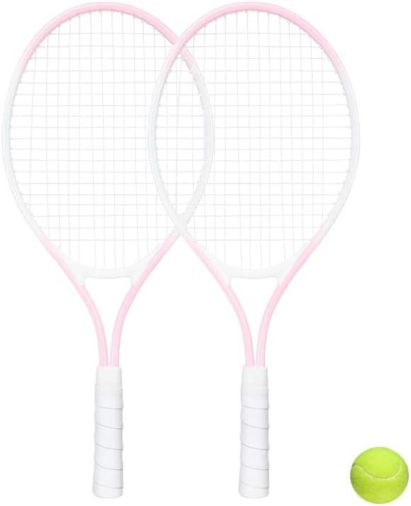 Children's Tennis Racket for 2 Players, Suitable for Beginners, pre Worn 27 inch Lightweight Children's Racket, Suitable for Boys and Girls, Equipped with Tennis, Mid-size