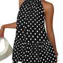 LILLUSORY Women Halter Dress Summer Mini Short Dresses A Line Polka Dot Petite Sundress Flowy Vacation Party Outfits 2026 M 