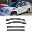 94251 Side Wind Vent Deflector Set,4pcs Out-Channel Tape-On Nice Rain Guards, Dark Smoke Window Visors fit for 2008-2016 Chrysler Town & Country,2008-2020 Dodge Grand Caravan