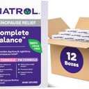 Natrol Complete Balance A.M./P.M. Supplement Helps Relieve Hot Flashes and Night Sweats, Complete Day and Night Menopause Support, Provides Mood Support, Hormone Free, 60 Count (Pack of 12)