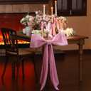2 x Christmas Coquette Pink Bow Decorations 24x30 Inch and 12 Pcs Pink Candlestick Bow Decor for Wedding Bridal Shower Room with Fixed Hook Coquette Kitchen Party Centerpieces Table Decoration
