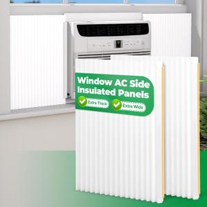Forestchill Window Air Conditioner Side Panels, 17" H x 12" W x 1" T Surround Insulation Extra Wide Foam Panels for Window AC Units Cover Large Window, White, 2 Pack