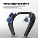 Monster Boomerang Neckband Bluetooth Speaker - Wireless Wearable Speaker with 12H Playtime, IPX7 Waterproof, True 3D Stereo Sound for Home, Sport, Outdoor - Black