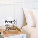 4 x Pastor Appreciation Gifts, Pastor Gifts for Men, Religious Christian Gift for Pastors Thank You Clear Acrylic Decorative Sign Desk Decor