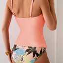 Eomenie Women's Swimsuit Tankini Tummy Control Bathing Suits Two Piece Full Coverage Slim Swim Suits with High Waisted Bottom, L
