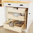 Pull Out Cabinet Organizer, 20''W21''D19''H Soft Close Slide Out Wooden Pull out Drawers, Three Tier Slide out Wood Cabinet Organizer, for Base Cabinet Organization in Kitchen, Pantry, Bathroom