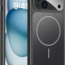 TOBOVON for iPhone 15 Case with Camera Lens Protector, Compatible with MagSafe, Slim Matte Magnetic Shockproof Phone Cover for iPhone 15, Black
