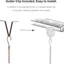 Glitzhome 8.5 FT Rain Chains, Faux Copper Bowl and Bell Rain Chains for Gutters with 10 Cups, Adjustable Rain Catcher Chain with V-Shaped Gutter