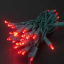 2 x UL Listed 50 Count 5mm Red Led Lights,Outdoor Led String Lights For Garden Tree Decorations,17 Feet Green Wire (Red Color)