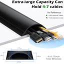 Cord Cover Floor 68in (4 x L17in), Large Capacity Floor Cable Cover, Hard PVC Cord Hider, Wire Cable Management Raceway, Black, Cord Cavity - 1.8"(W) x 0.6"(H)