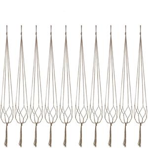 Plant Hanger, 10 Pieces 40'' Macrame Plant Hangers, Hanging Planters for Indoor Plants Pots, Plant Holder Basket Jute Rope Holder for Indoor Outdoor Garden Home Decorations (Natural)