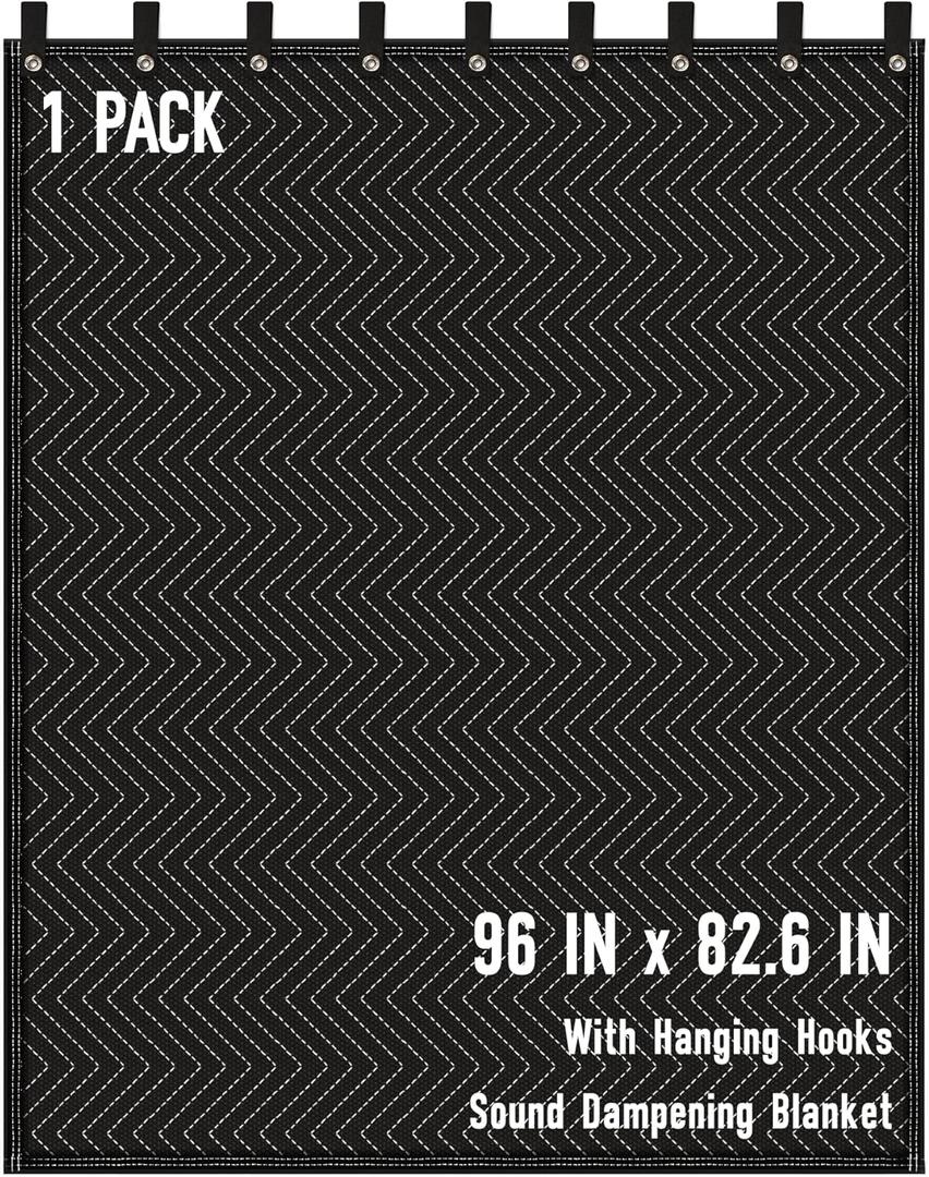 Large Sound Dampening Blanket,96" x 80" Sound Absorbing Studio Blanket,Noise Cancelling Studio Acoustic Blanket Curtain/Light Blocker/Moving Blanket (1 PACK)