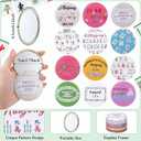 24 Pcs Mahjong Makeup Bags with Mirrors Set Bulk Mother's Day Presents for Women 9 x 6 Inch Mahjong Canvas Cosmetic Pouches for Teacher Nurse Coworker Party Favors