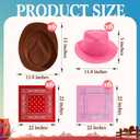 Haysandy 24 Pieces Western Cowboy Hat Set, Felt Cowboy Themed Party Hats with Paisley Bandanas for Kids Costume Party(Brown, Pink, Red), 13 X 11.8 X 3 Inches , 22 X 22 Inches