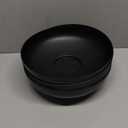 Modern Resin Pedestal Bowl – Large Fruit Bowl for Kitchen Counter, Catch All Bowl for Entryway Table, Stylish Key Bowl & Dining Centerpiece, Black 8 Pcs