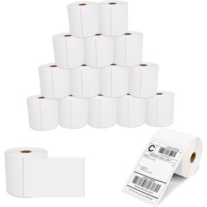 L LIKED 16 Rolls 4" x 6" Direct Blank Thermal Shipping Labels with 450/Roll, 16 Rolls - 7200 Labels