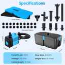 Pond Filters for Outdoor Ponds, 820 GPH Pond Filter with Fountain Pump Kits, 60W Pond Pump and Filter Kit for Koi Pond Clean, Garden Fountains, Waterfall