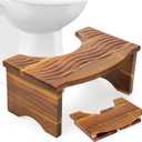 Foldable Toilet Stool, Acacia Wood Poop Stool for Potty Training,7 Inch Toilet Stool Squat for Adult,Poop Stool,No Assembly Required,Improve Bathroom Posture and Comfort (Acacia)