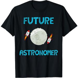 Future Astronomer Children's Star Galaxy Moon Rocket Ship T-Shirt (Small, Black) Future Astronomer Children's Star Galaxy Moon Rocket Ship T-Shirt (Small, Black)
