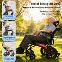 Lightweight Reclining Travel Wheelchair, Folding Transit Transport Wheelchairs for Adults and Seniors Support 265lbs