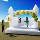 White Bounce House for Adults Kids, 13.5FT PVC Commercial Grade Bounce House for Kids 5-12 with 750W Powerful Blower, Inflatable Large Bounce House Wedding Birthday Party Decorations 13.5 x 11.5 x 10FT