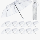 12 Pcs Transparent Folding Umbrella Full Automatic Clear Foldable Auto Open Close Umbrellas for Rain Wedding
