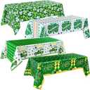 Oudain 4 Pcs 54 x 108 Inches St Patrick's Day Shamrocks Tablecloth Table Cover St Patricks Day Table Decorations for Saint Patrick Day Party Decoration Picnic Dinner Decor Supplies