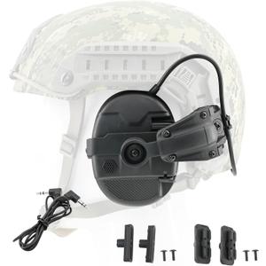 Electronic Hearing Protection for Shooting, Active Noise Cancelling w/Gel Pad Sound Amplification for Hunting-HW63 (Black Headset)