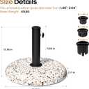 Patio Umbrella Base, 45lbs, Round Cobblestone Concrete Base, Heavy Duty Market Umbrella Stand for Outdoor, Lawn, Deck, Poolside