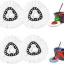 4 Pack Mop Head Replacement Compatible with O Cedar Triangle Swivel Mops,Spin Mop Replacement Head 100% Microfiber,Deep Cleaning,EPSUNORISE Compatible with O Cedar Mops(White)