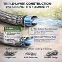 Metal Garden Hose 20 ft 304 Stainless Steel Water Hose with Brass Fitting, Garden Hoses Flexible, Lightweight, No Kink, Heavy Duty for Outdoor (20 ft)