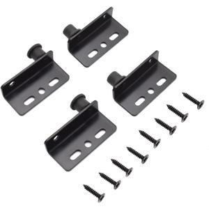 2 Sets Pivot Hinges Black Heavy Duty Concealed Shaft Door Hinges with Bushing for Wood Doors, Drawers, Furniture Cabinets, Wardrobe, Showcase, etc