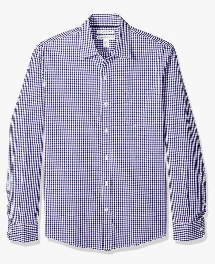 Amazon Essentials Men's Slim-Fit Long-Sleeve Poplin Shirt XXL