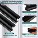 Yuntau 5 Pack 84 Inch Rubber Weather Stripping Seal for Kerf Channel Doors, Black Door Seal for Top & Sides, Blocks Wind, Water, Rain & Dust, Easy Slotted Installation, Black