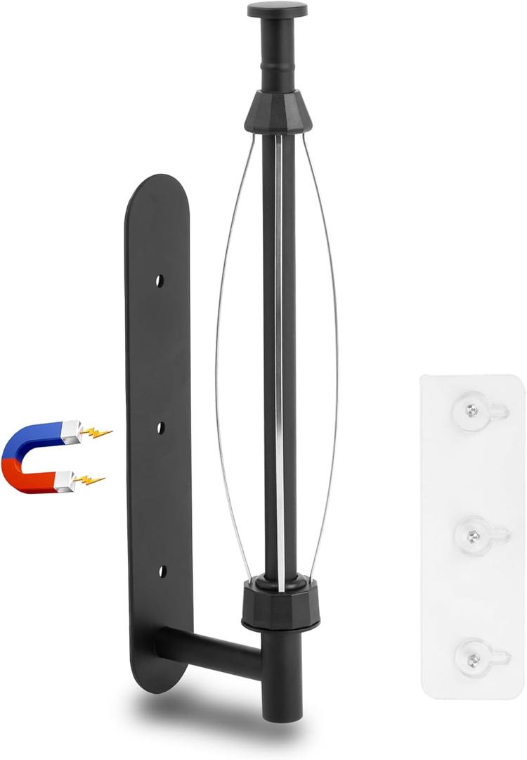 KIHOGEM Magnetic Paper Towel Holder, One Hand Operable Paper Towel Holder Wall Mount Self Adhesive and Strong Magnetic Backing for Kitchen Refrigerator Grill RV(Black)